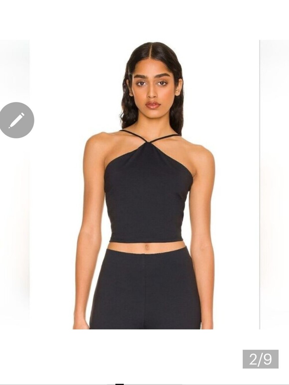 NWT 525 Black Lace Back Halter Top